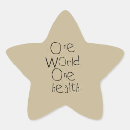 Ett World One Health Corona Virus Stjärnformat Klistermärke