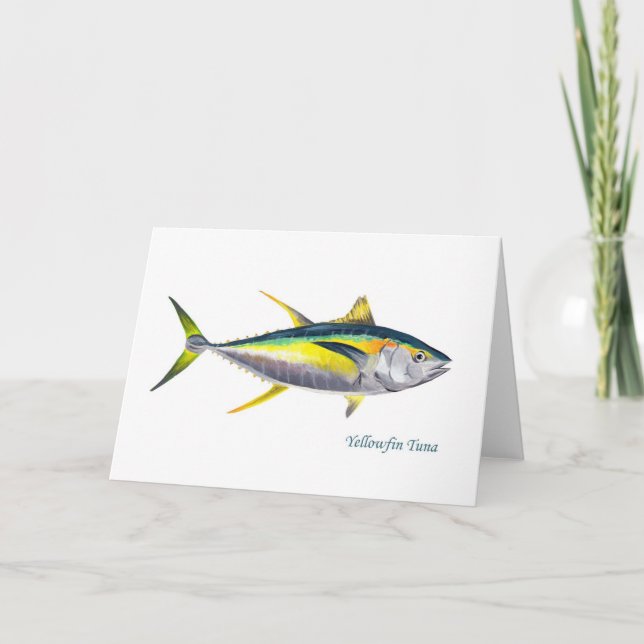 Ett Yellowfin Tuna hälsning-kort Kort (Framsida)
