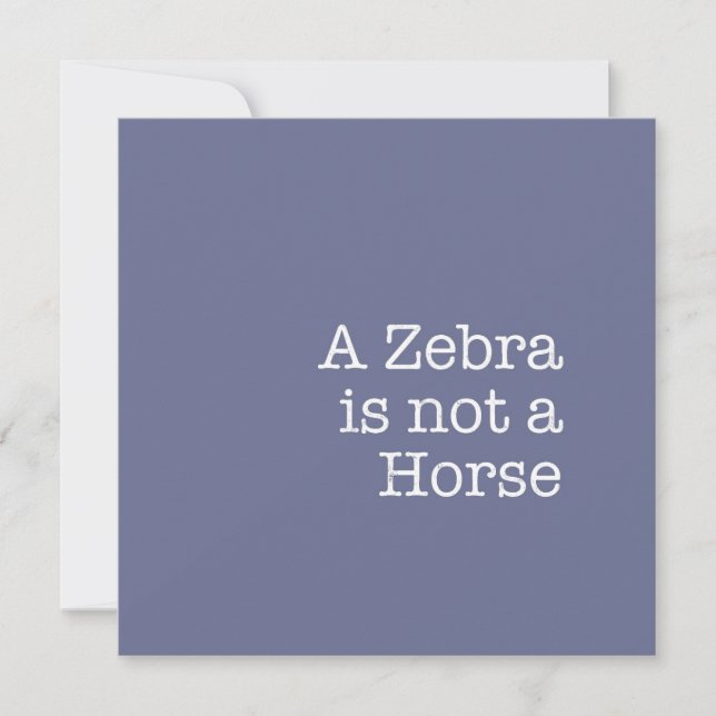Ett Zebra-kort är inte ett häftplåster Anteckningskort (Framsida)