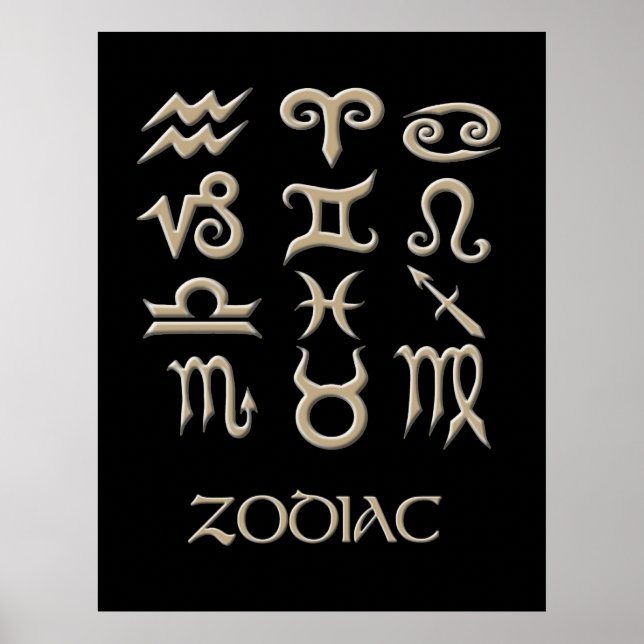 Ett zodiaksymboldiagram poster (Framsidan)