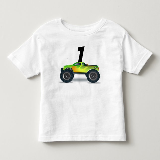ETTÅRS FÖDELSEDAGS T-SHIRT FÖR PAPPAS MONSTERBIL (Framsida)