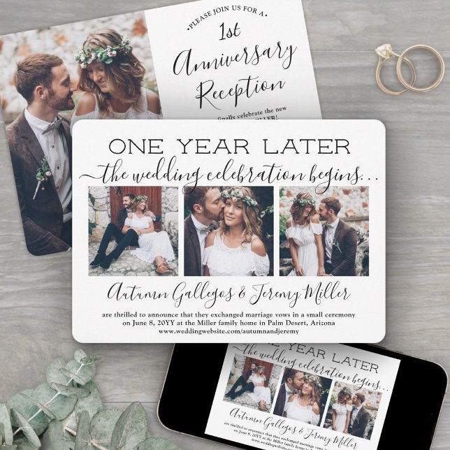 Ettårsjubileumsmottagning 4 Foto Bröllop Inbjudningar (Skapare uppladdad)