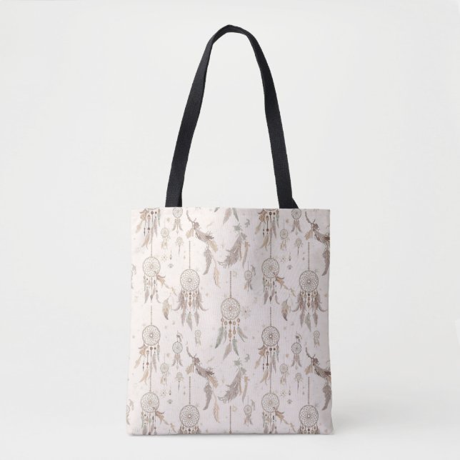 Etterlik Boho Drömfångare Fjädrar Celestial Tygkasse (Framsida)