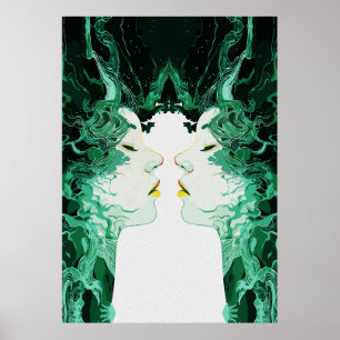 Etterlik Dualitet – Surreal Spegelreflektion Poster