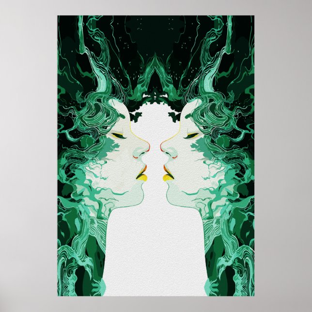 Etterlik Dualitet – Surreal Spegelreflektion Poster (Framsidan)
