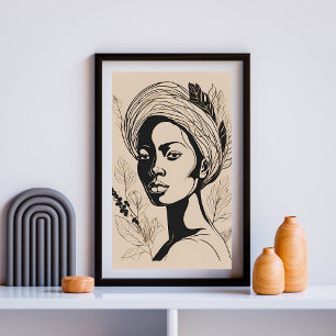 Etterliknande afrikansk minimalistisk konstverk poster