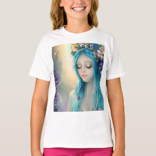 Etterliknande fantasikonst Vacker blå älva T Shirt