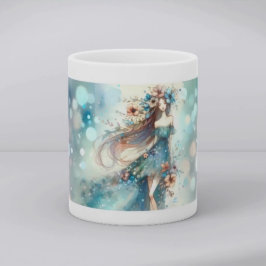 Etterliknande fantasygudinna i en akvarelldröm kaffemugg