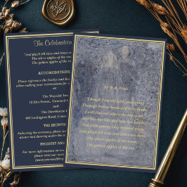Etterliknande Navy & Guld Vintage Art Nouveau Deta Tilläggskort