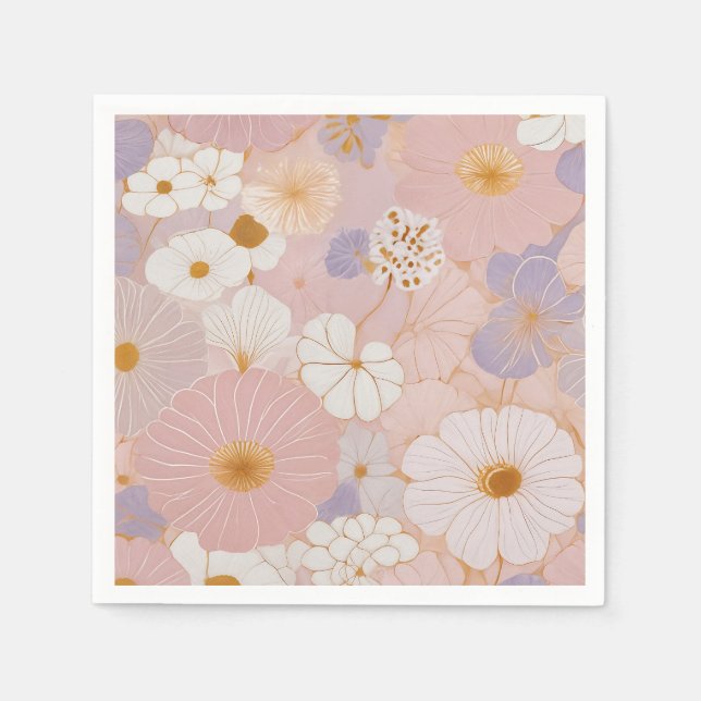 Etterliknande Pastellblomning Pappersservett (Framsidan)