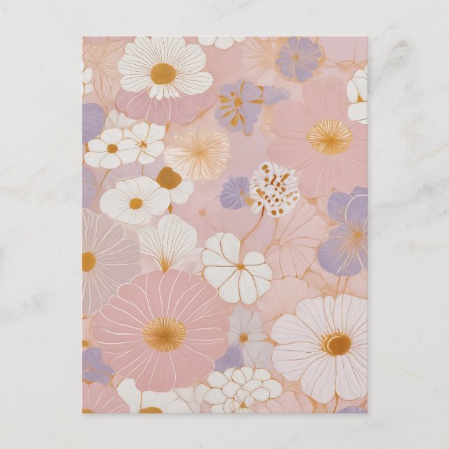 Etterliknande Pastellblomning Vykort (Framsida)