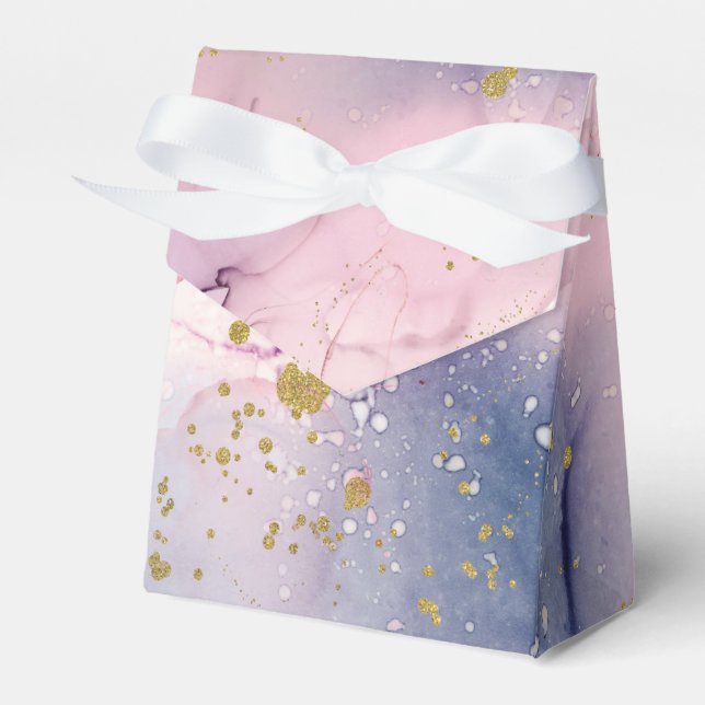 Etterliknande pervinka rosa guld bläckaktig fantas presentaskar (Framsidan Sidan)