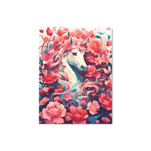 Etterliknande Rosa Enhörning Fantasi Konst