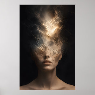 Etterliknande upplösande ansiktsporträtt | Surreal Poster