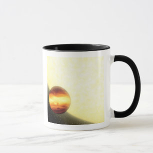 Ettjätte planet som mycket tätt orbiting mugg