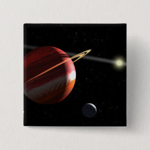 Ettsamlas planet som orbiting den närliggande knapp