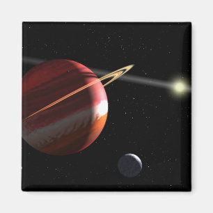 Ettsamlas planet som orbiting den närliggande magnet