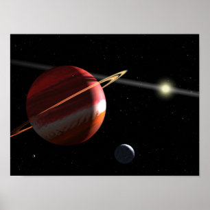 Ettsamlas planet som orbiting den närliggande poster