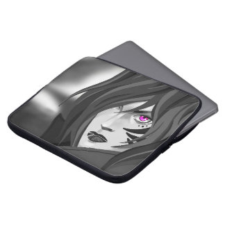 Étui motif guerrière aux yeux fuchsia laptop fodral