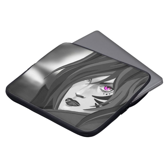 Étui motif guerrière aux yeux fuchsia laptop fodral (Framsida topp)