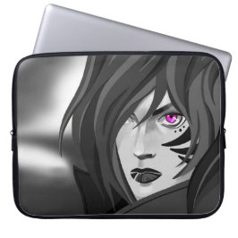 Étui motif guerrière aux yeux fuchsia laptop fodral