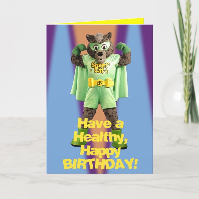 ETV Smart Cat Birday Card Kort (Framsida)