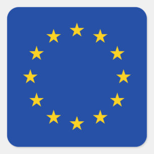 EU - EU-Flagga Fyrkantigt Klistermärke
