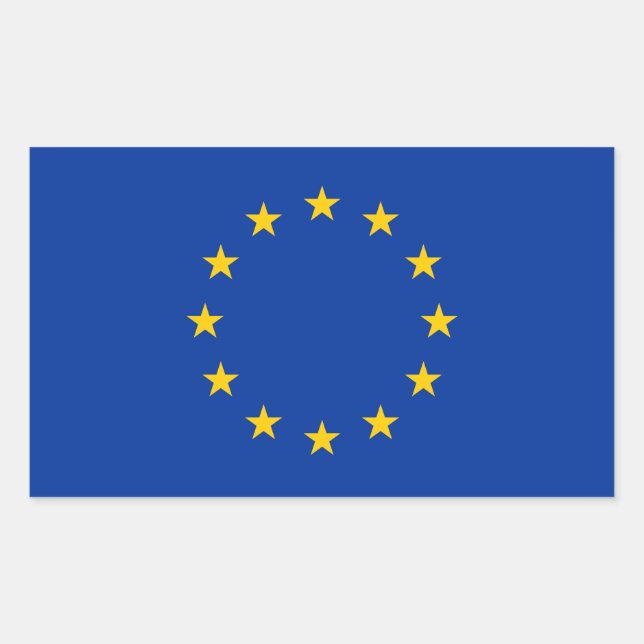 EU - EU-Flagga Rektangulärt Klistermärke (Framsida)
