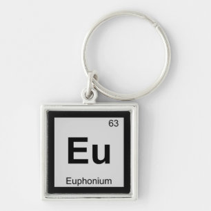 EU - Euphonium Music Chemistry Periodic Bord Fyrkantig Silverfärgad Nyckelring