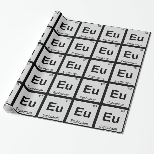 Eu - Euphonium Music Chemistry Periodic Bord Presentpapper (Utrullad)