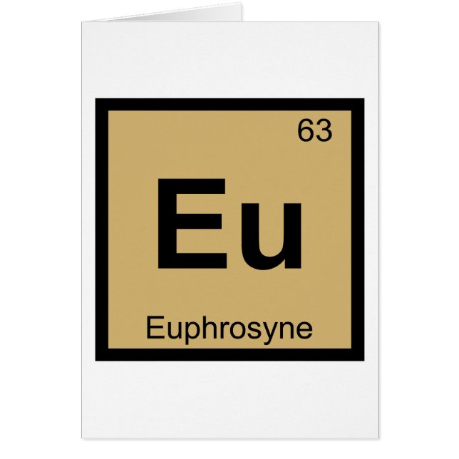Eu - Euphrosyne Nåder Kemins Periodiska System Hälsningskort (Framsidan)