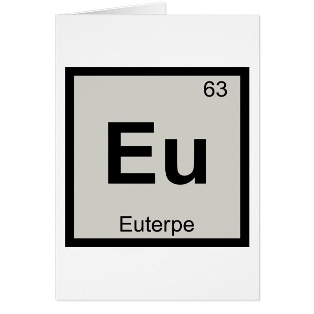 Eu - Euterpe Musernas kemi Periodiska Systemets Sy Hälsningskort (Framsidan)