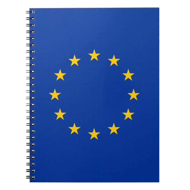 EU-flagga anpassad spiral anteckningsbok (Framsidan)