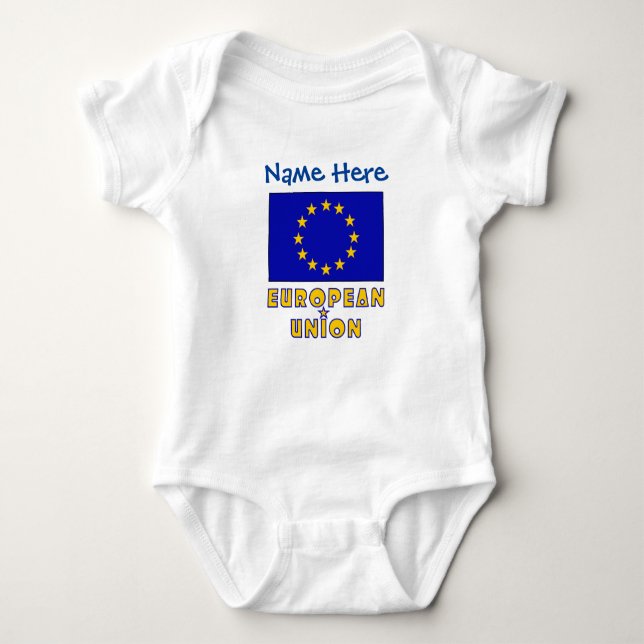 EU-Flagga Blue Personlig T Shirt (Framsida)