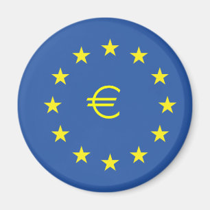 EU-flagga med EURO-symbol Magnet
