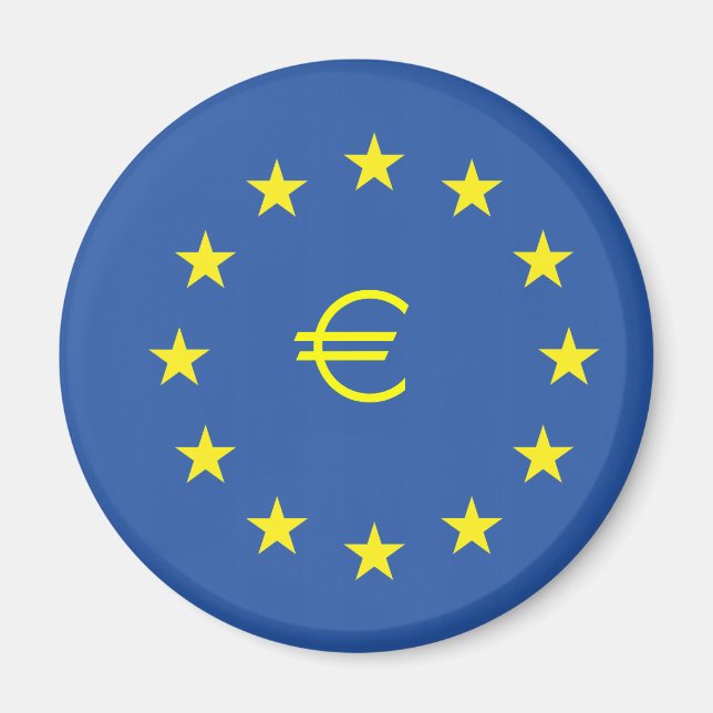 EU-flagga med EURO-symbol Magnet (Framsidan)
