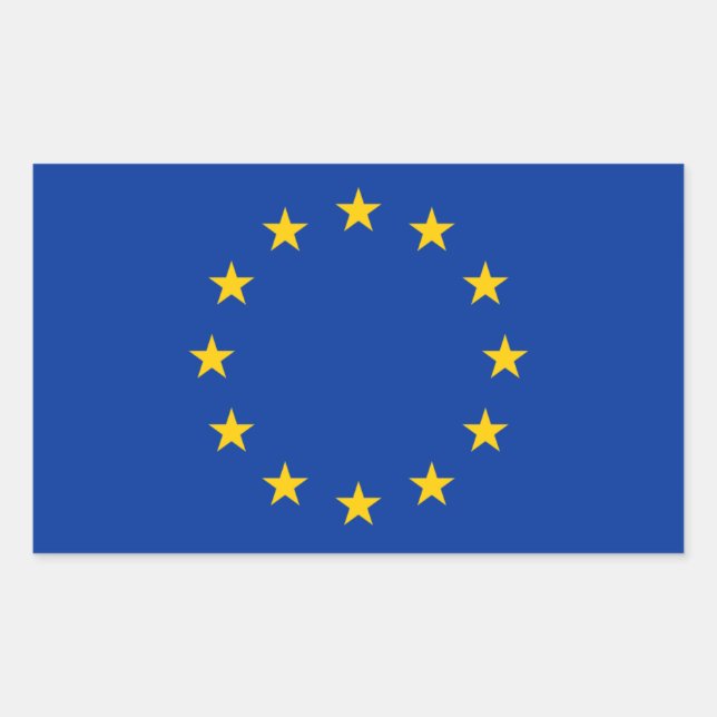 EU-flagga Rektangulärt Klistermärke (Framsida)