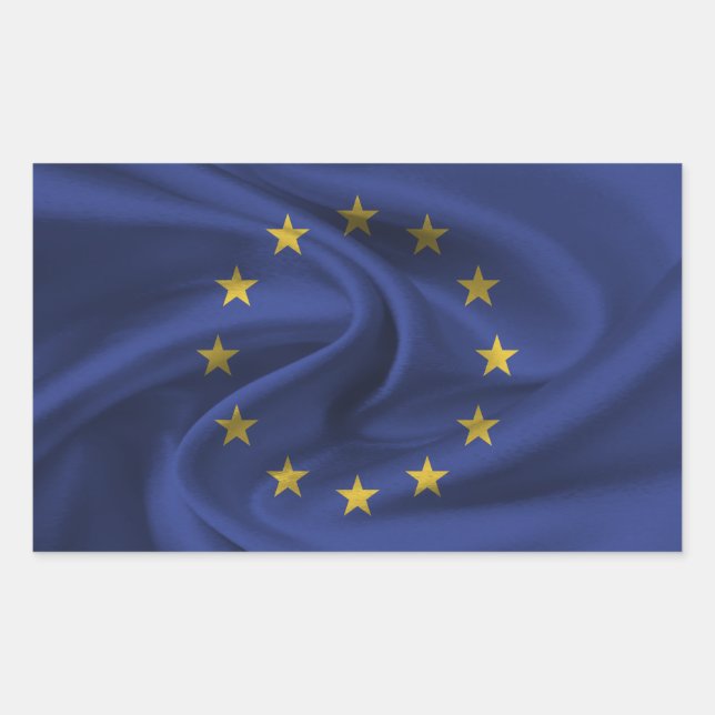EU-Flagga Rektangulärt Klistermärke (Framsida)