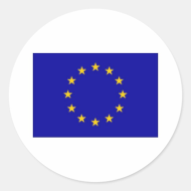 EU-Flagga Runt Klistermärke (Framsida)