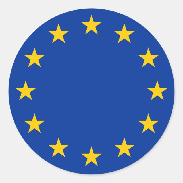 EU-flagga Runt Klistermärke (Framsida)