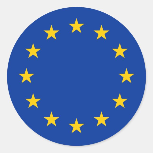 EU-Flagga Runt Klistermärke (Framsida)
