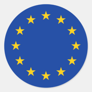 EU-Flagga Runt Klistermärke