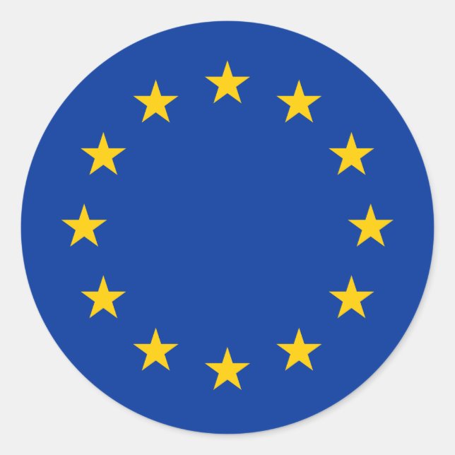 EU-Flagga Runt Klistermärke (Framsida)