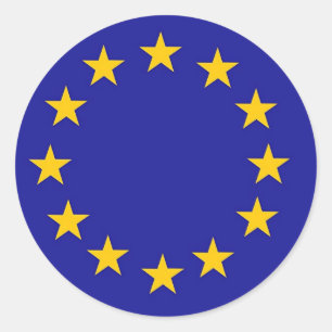 EU-Flagga Runt Klistermärke