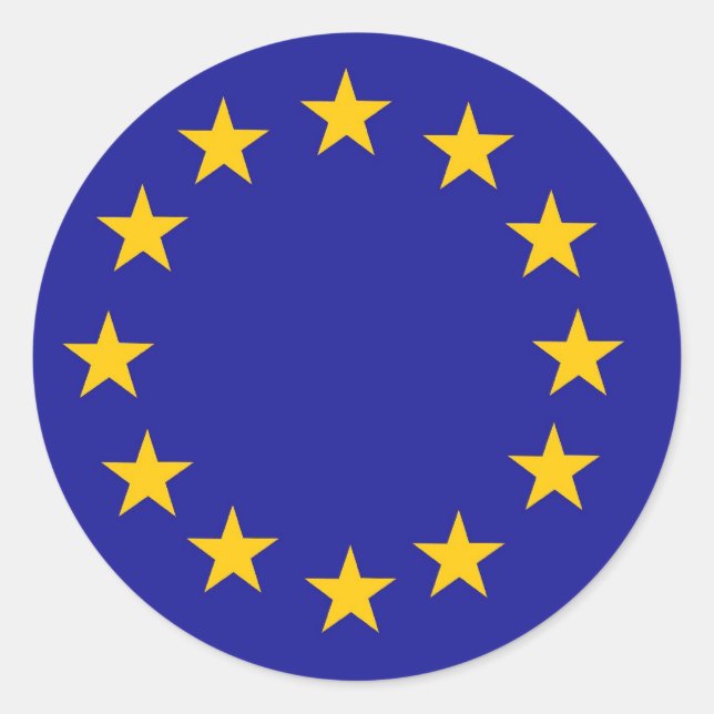 EU-Flagga Runt Klistermärke (Framsida)