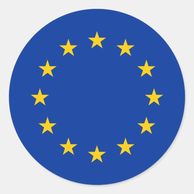 EU-Flagga Runt Klistermärke (Framsida)