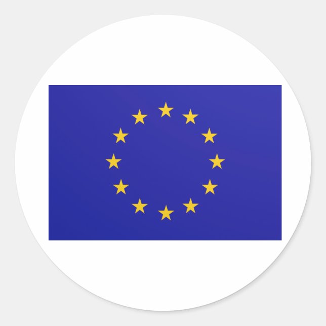 EU-Flagga Runt Klistermärke (Framsida)