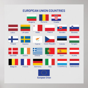 EU FLAGGOR EU LAND POSTER