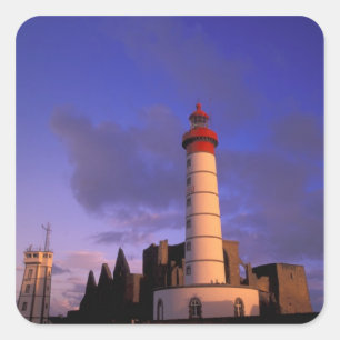EU, Frankrike, Bretagne, Finistere, St. Mathieu, Fyrkantigt Klistermärke