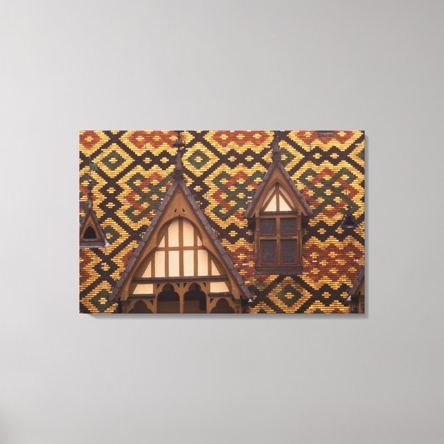 EU, Frankrike, Burgundy, Cote d'Or, Beaune. Tiljt Canvastryck (Framsida)